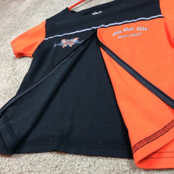 Short Sleeve Crop Top Biker Shirt - Picture 5 of 7